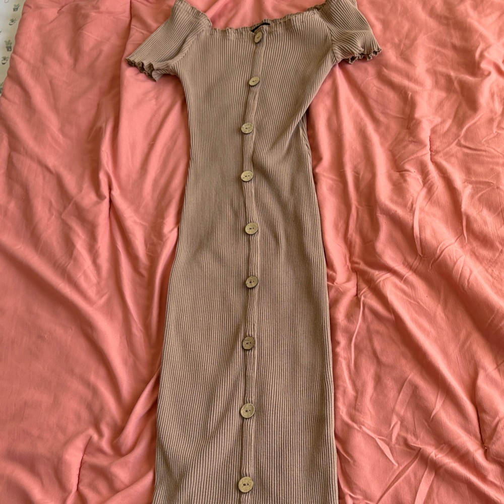 Button-Down Ribbed Dress